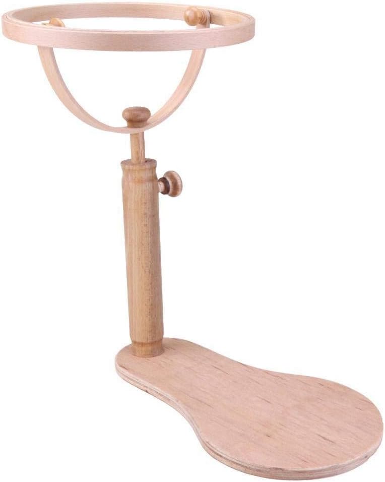 Beechwood Embroidery Frame, Desk Standing Embroidery Hoop with 11Inch Hoop Cross Stitch Frame Mother Gift