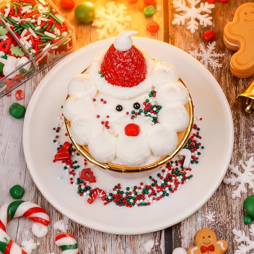 Christmas Sprinkles for Cookies, Holiday Red and Green Sprinkles Assortment 5 oz, Edible Jimmies Nonpareils and Sanding Sugar Pearls for Cake Decorating, Christmas Cookies, Baking, Cupcakes, Desserts - Thumbnail 5