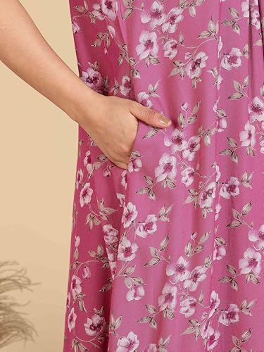Image of 9shines Label Stylish Alpine Nighty Maxi for Women | Full Length Trendy Nightgown | Premium Nightdress | Nightwear | Embroidery Nighty with Pockets (2892)