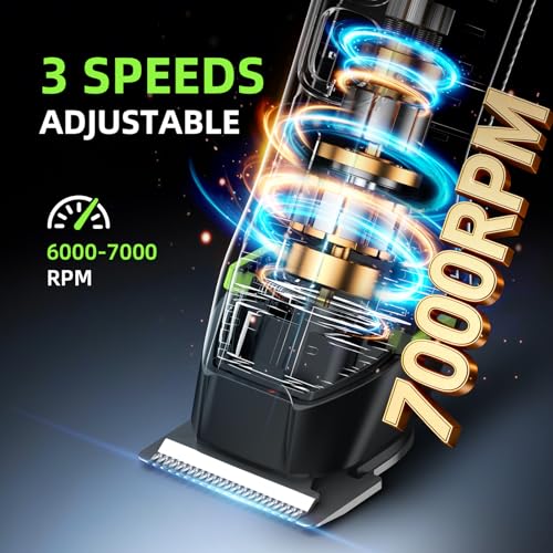 Beard Trimmer for Men, 15 Pieces Mens Grooming Kit, 5 in 1 Stainless Steel Blade Cordless Hair Clippers, 150-Min Long Runtime, IPX7 Waterproof, 3 Speeds Body Hair Trimmer for Nose, Ear, Face, Chest - Image 6