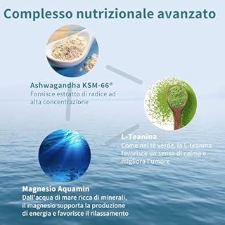 Ashwagandha Complex KSM-66 600mg ad Alto Dosaggio, L-Teanina, Magnesio, Zinco e Vitamine B Metilate, Estratto di Sola Radice 5% Withanolidi, Stress Support, Puro & Vegano, 60 capsule - Igennus