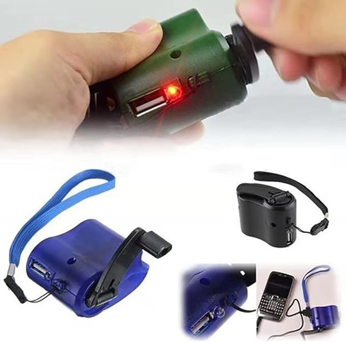 Generador manual portátil cargador USB 5V para celular miniatura 5