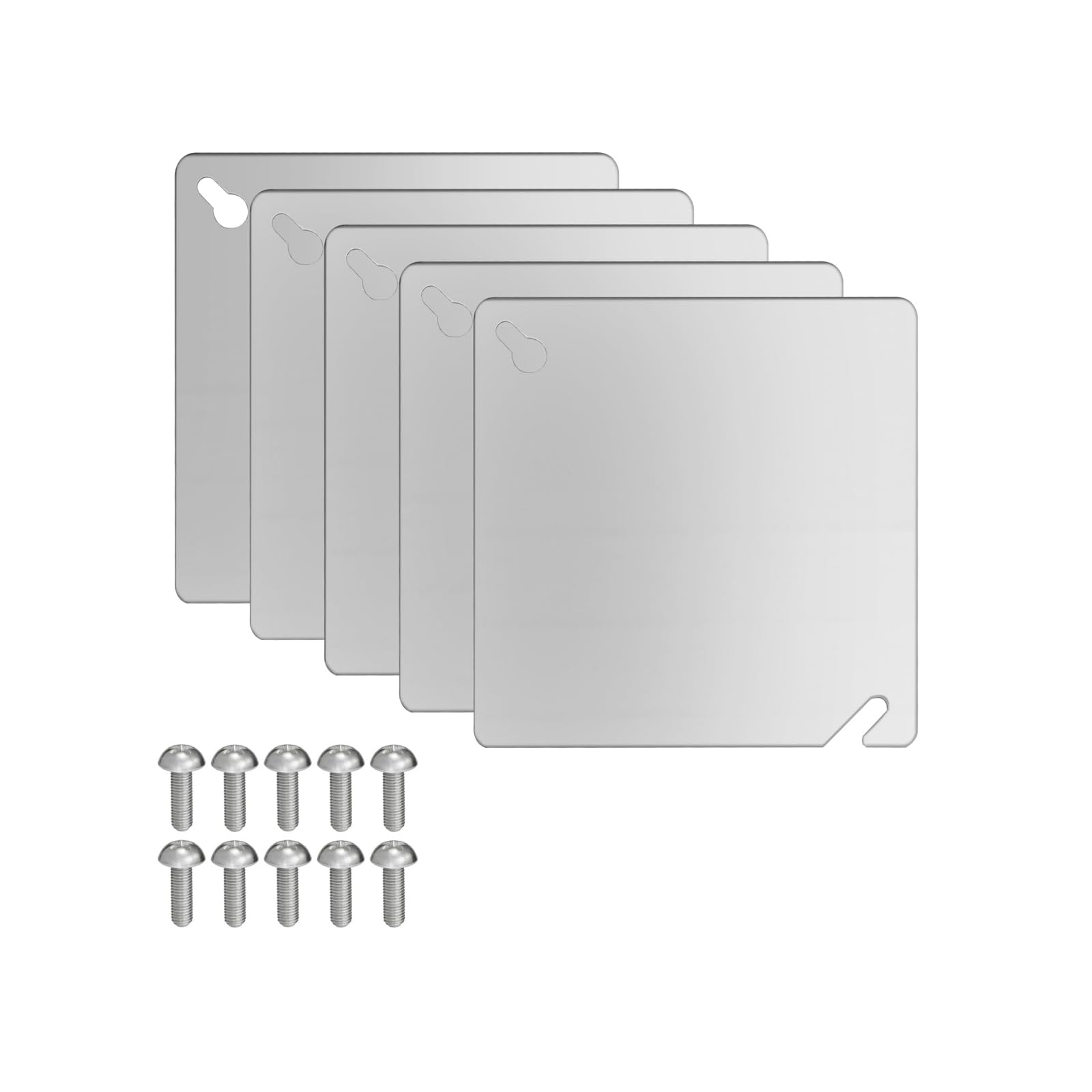 swynrf 5Pack Zincs Alloy Electrical Box Cover Plates Square Flat Blanks Junction Box Covers for Square and Octagonal Boxes