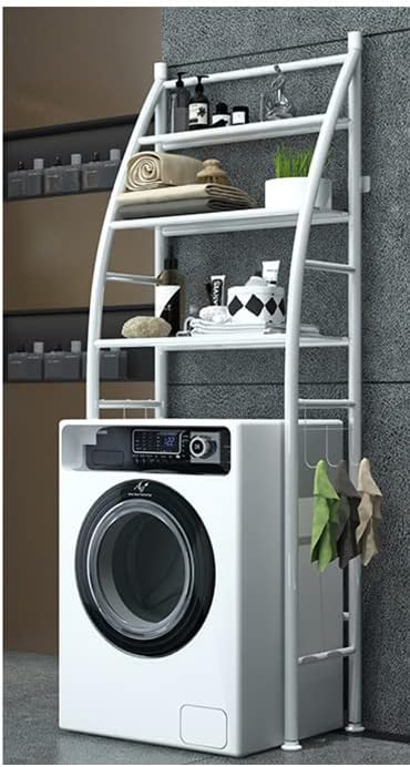 Storage Rack Shelf 3 Layer Over Washing Machine Storage Rack Utility Metal Bathroom Shelf Space Saver Organization for Laundry Room, Metal Bathroom Toilet Wash Basin Floor Stand Shelf