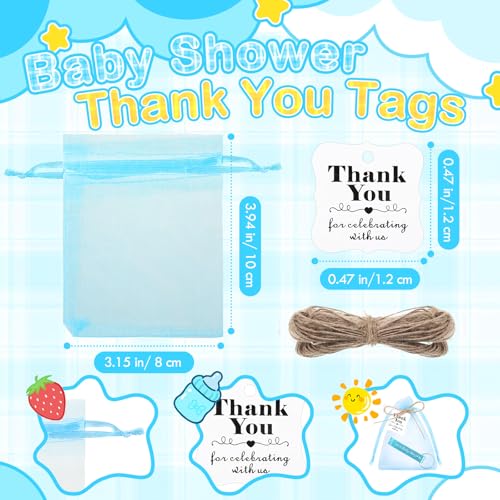 Tioncy BOO-TIONCY-4201 50 Set Baby Shower Bottle Opener Favors It'S A Boy Keychain Blue Bottle Opener Keychains Baby Boy Thank You Tags Organza Bags Baby Shower Return Gifts thumb #2