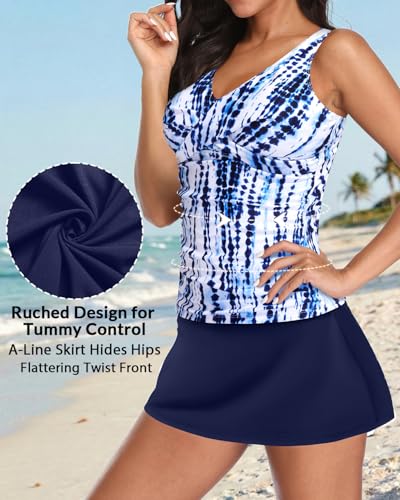 Image of Talisea Womens Tankini Bathing Suits with Skirt Two Piece Tummy Control Swimsuits Ladies Swimwear