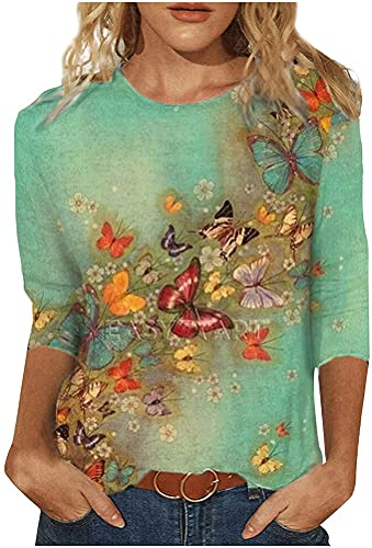 ORANDESIGNE Maglietta da Donna T-Shirt Manica 3/4