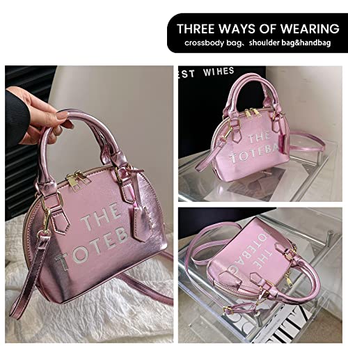 Jqalimovv The Tote Bag For Women, Trendy Mini Tote Bag With Zipper Shell Shape Cross Body Bag Purses Top-Handle Shoulder Handbags (Pink) #TOP1