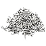 PHITUODA 100pcs M3 x 12mm Round Flat Head Machine Screws, 304 Stainless Steel Phillips Cross Drive Screw Hardware Fastener Bolts