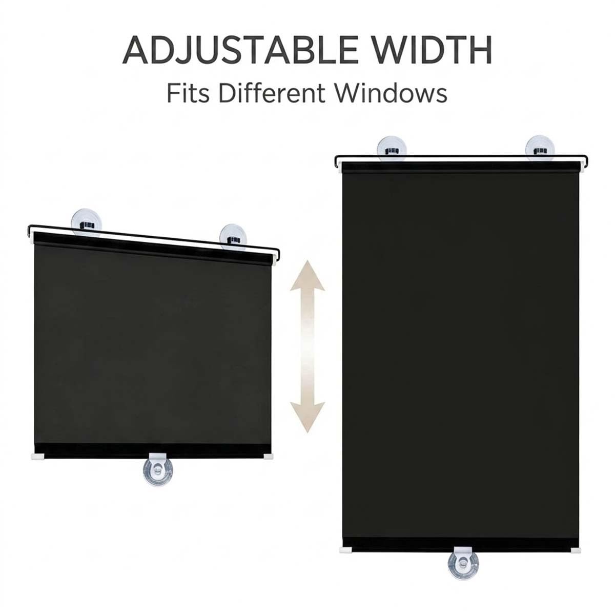 Fenster Verdunkelung 30 35 40 45 50 55 60 65 70 80cm Sonnenschutz Rollos Mit Saugnäpfen, Ohne Bohren Verdunklungsrollo, for Wohnzimmer/Büro/Auto Temporäre Jalousien(Dark Gray,W80xH200cm)