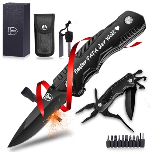 Weihnachtsgeschenke für papa Multitool Messer - Geschenk vatertag für Männer Vater Stiefvater,Geschenke zum vatertag Ausgefallene, Taschenmesser Multifunktion Pocket Tool für Outdoor Camping DIY