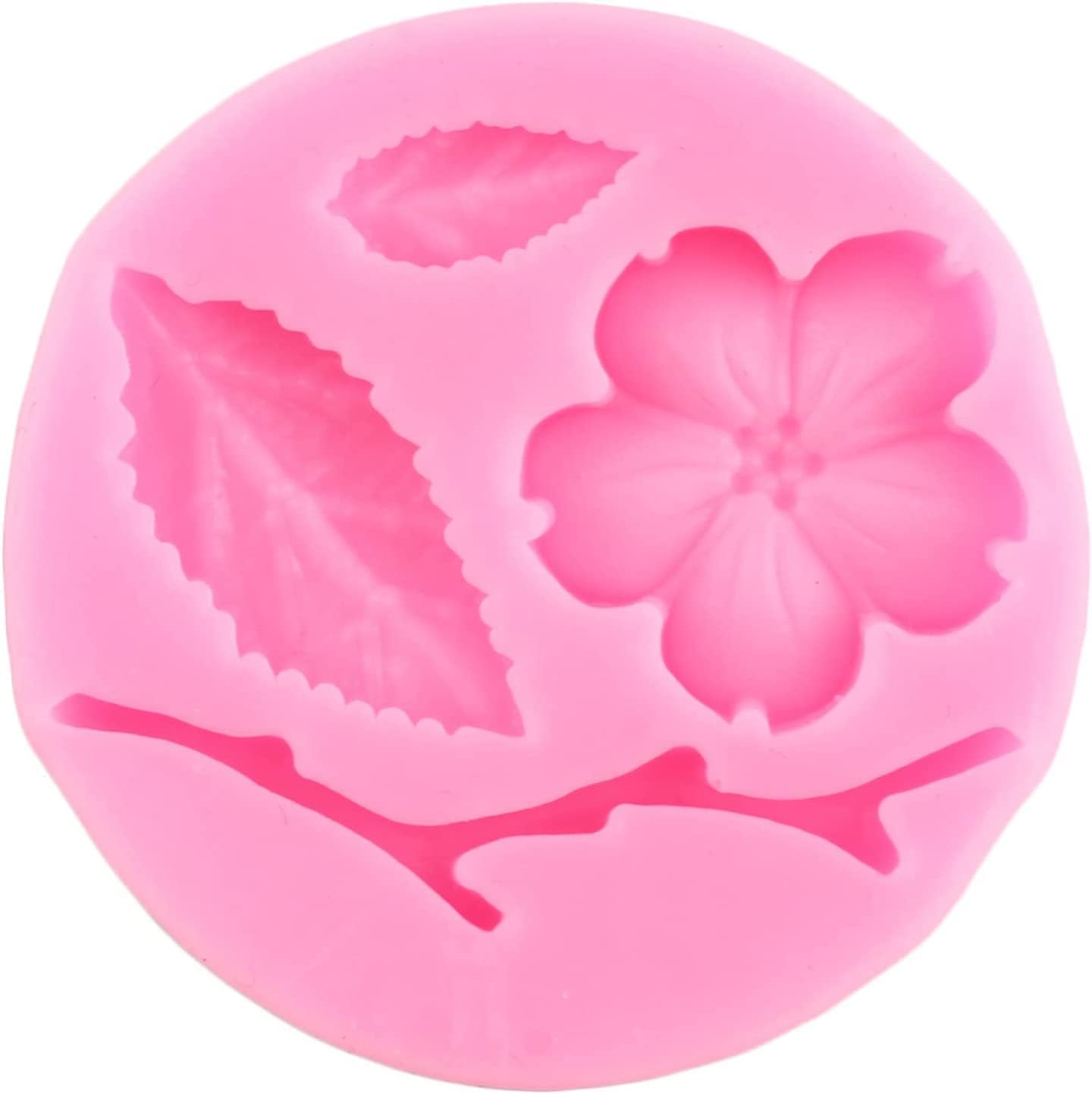 ローズフラワー フォンダン ケーキ型 ピーチフラワー シリコン型 フラワーリーフ キャンディ型 カップケーキ用ケーキトッパーデコレー