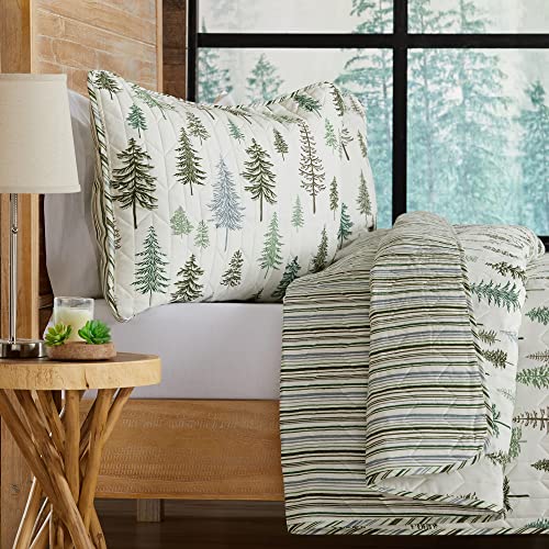 Great Bay Home 3-Piece Reversible Forest Cabin Bedspread King Quilt. All-Season, Comfortable, Soft Quilt Set - Truckee #TOP3