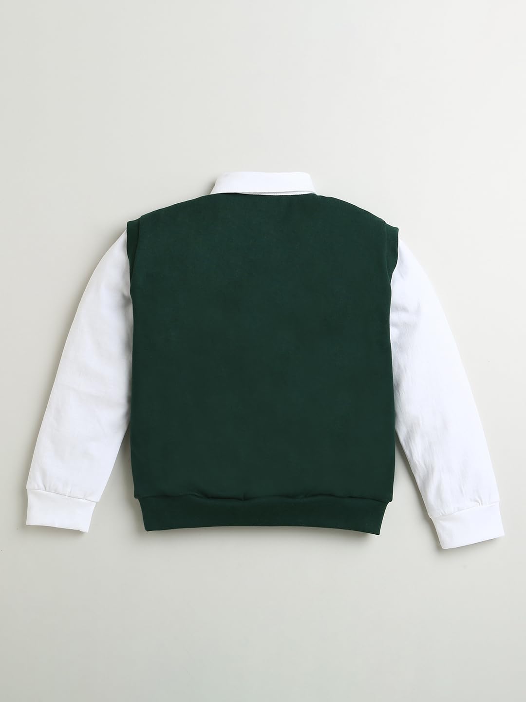 ZIP ZAP ZOOP Green & White Collar Neck Full Sleeve Cotton Sweatshirt (12-18 Month) - Image 2 thumbnail