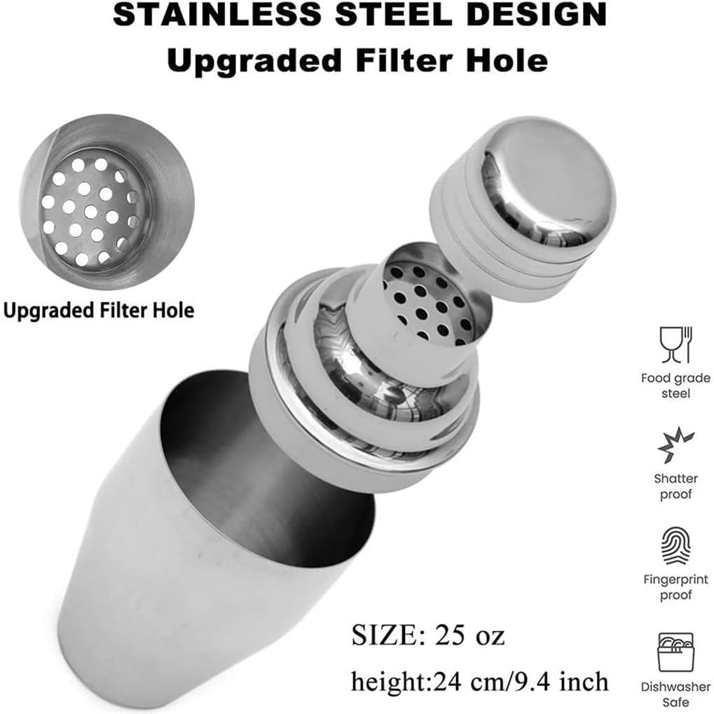 Stainless Steel Mixer 9-Piece Set Cocktail Mixing Tools Stainless Steel Shaker Cup Factory