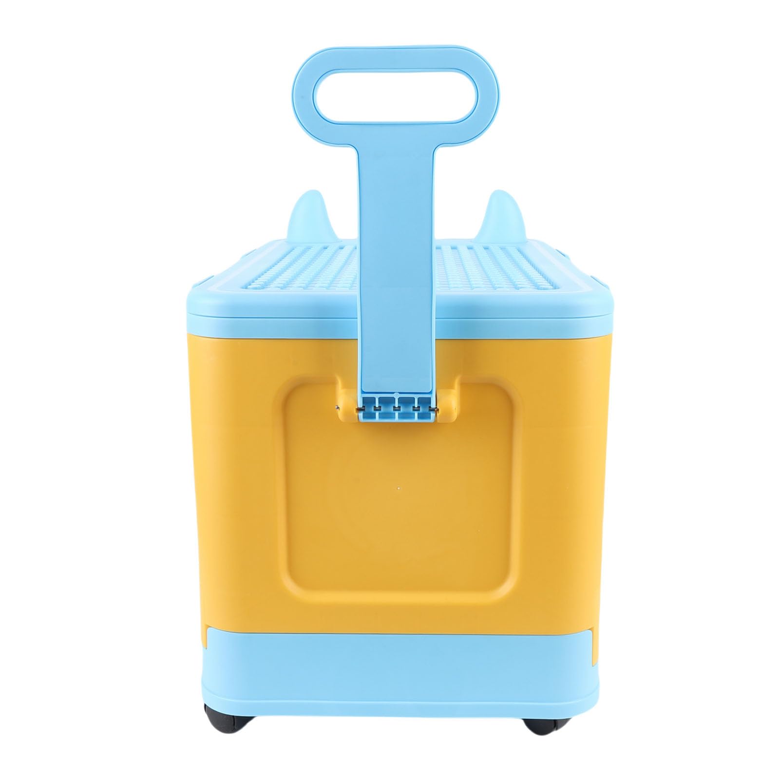 Rosvola Baúl para Juguetes con Ruedas, Almacenamiento Multifuncional de Juguetes para Niños, Libros y, Diseño Resistente (azul amarillo)