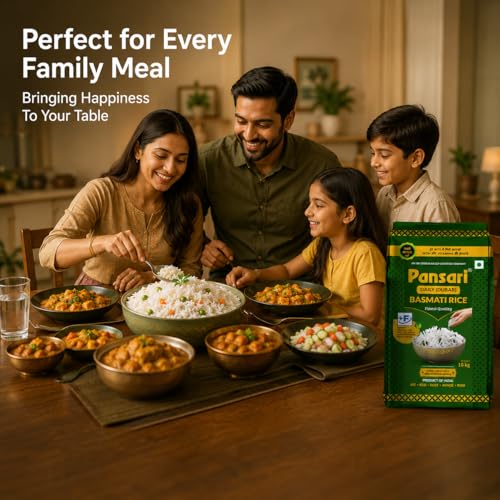 Image of Pansari Daily Dubar Basmati Rice 10 Kg With Biryani Masala- Long Grain, Aromatic & Flavorful - Fortified with Iron & Vitamins - Ideal for Daily Cooking - Perfect for Biryani, Pulao, and Khichdi