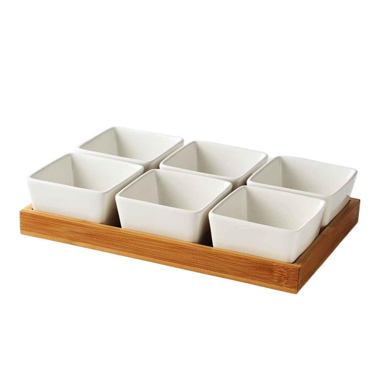 Dipschälchen Keramische Sauce-Teller-Dessert-Platten-Quadrat-Form-Fruchtplatte mit Tablett-Porzellan-Kuchen oder Süßigkeitsplatte Dip/Tauchschalen Saucen Schalen (Color : E)