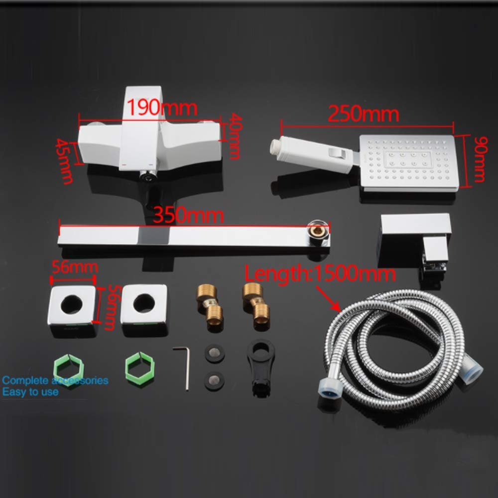 Bateria wannowa z ręczną głowicą prysznicową ABS i długą wylewką, biała bateria wannowa Pojedynczy uchwyt Bateria wannowa Ścienna bateria do napełniania wanny do łazienki good