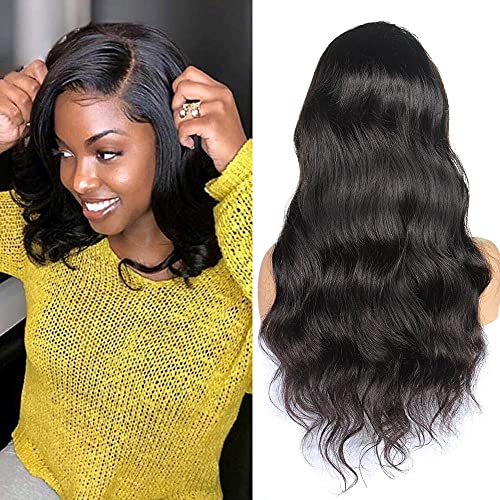 Body Wave Lace Front Wig 4x4 Body Wave Lace Closure Wigs Brazilian Virgin Hair 100% Human Hair Wigs Natural Color Soft.(12 inch, 4x4 Body Wave Wig)
