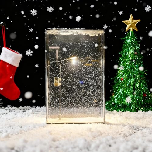 Lámpara navideña iluminada con efecto de noche nevada y piezas DIY, pack de 2 5