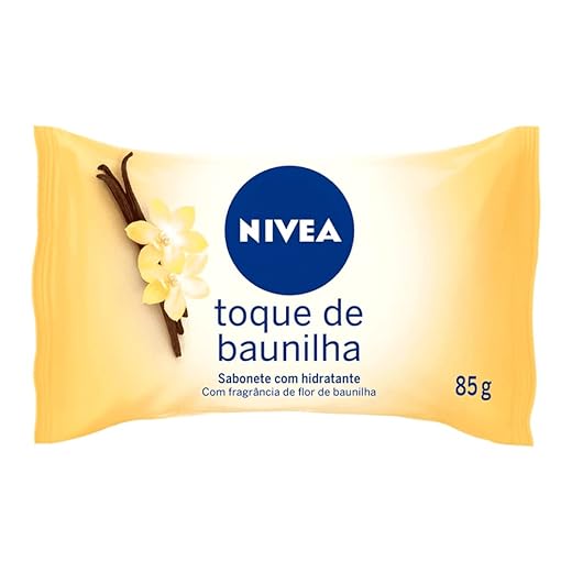 NIVEA Sabonete em Barra Toque de Baunilha 85g, Limpeza Suave, Banho, Pele Macia e Hidratada, Ativos Hidratantes, Uso Diário, Todas as Peles