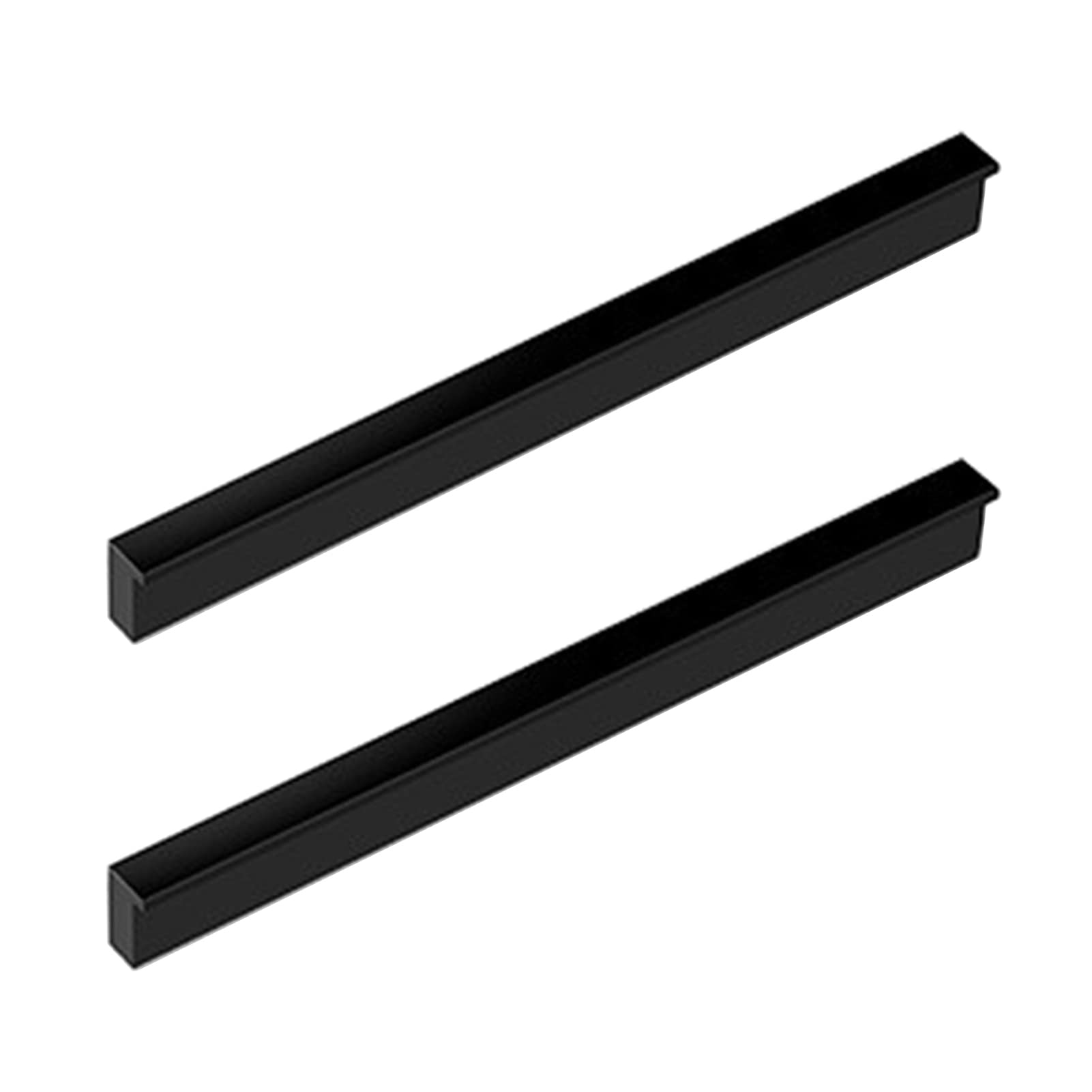 Jiajulashou123 Black 2 Pcs Cabinet Door Handles Kitchen Handle Modern Aluminium Drawer Pulls Cupboard Handles Furniture Handles With Screw Dressers Handles For Wardrobe Door Hardware (Hole Distance:96mm)