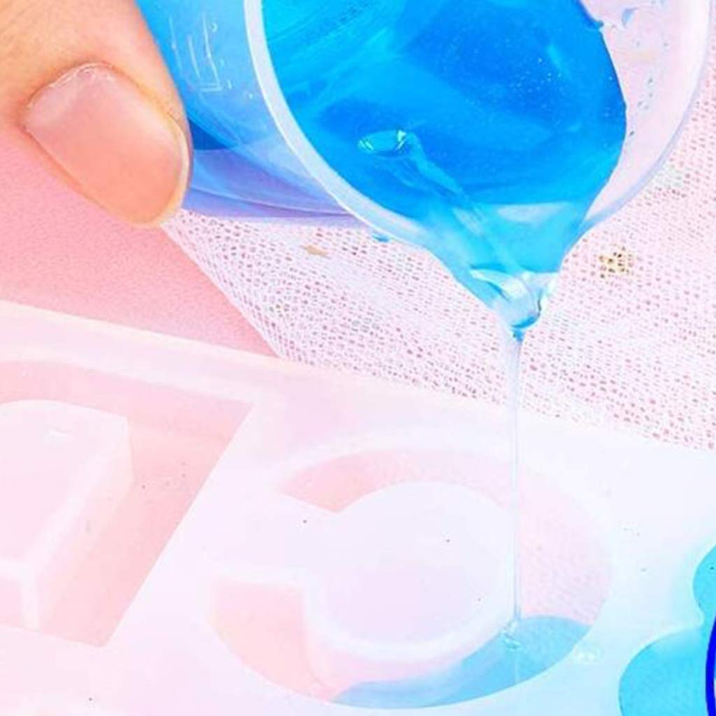 EINCORN 10Pcs 30ml Resin Cup Non-Stick Silicone Cup Silicone Measuring Cup Reusable Mixing Cup with Precise Scale for Jewelr