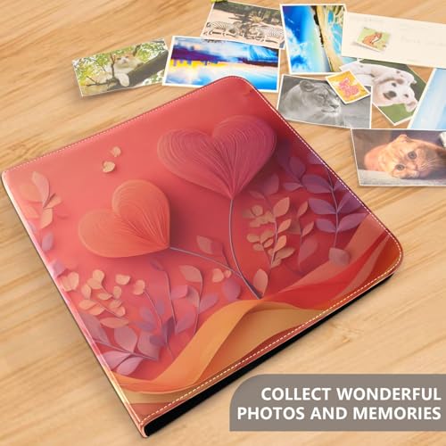 Álbum de Fotos Autoadhesivo DIY Scrapbook Álbum para San Valentín con Corazones, Encuadernador de 3 Anillos, 40 Páginas, 8x10 para Recuerdos miniatura 5