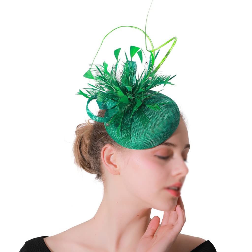 Zielone modne fascynatory kapelusze opaski dla kobiet ślubne nakrycia głowy podwieczorek damskie eleganckie nakrycia głowy akcesoria do włosów (szary 16cm)