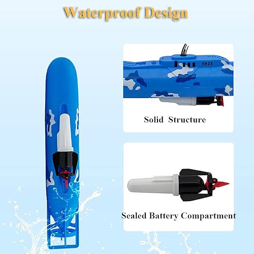 Miniatura 4 de Juguete de baño submarino eléctrico, divertido modelo de submarino militar, juguete flotante de agua para niños (8823)