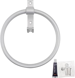 1pc Towel Rack Wall Clothes Rack Black Towel Ring Wall Mounted Towel Rack Circle Towel Holder Door Towel Rack Bath Towel Hanger Bathroom Supply Aluminum Towel Ring Towel Hanger