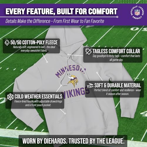 Image of Team Fan Apparel NFL Gameday Hoodie Pullover Sweatshirt for Men and Women | Officially licensed NFL Gameday fleece pullover - kangaroo pocket, ribbed cuffs, drawstring hood, unisex fit