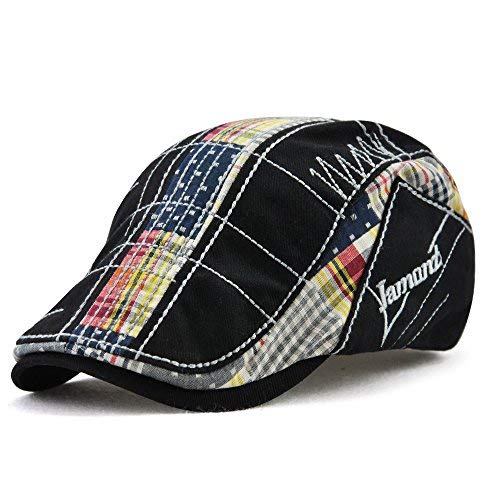 Men's Women's Newsboy Cap Ivy Irish Flat Hat Cabbie Scally Cap Gatsby Driving Caps Hats 12945-black