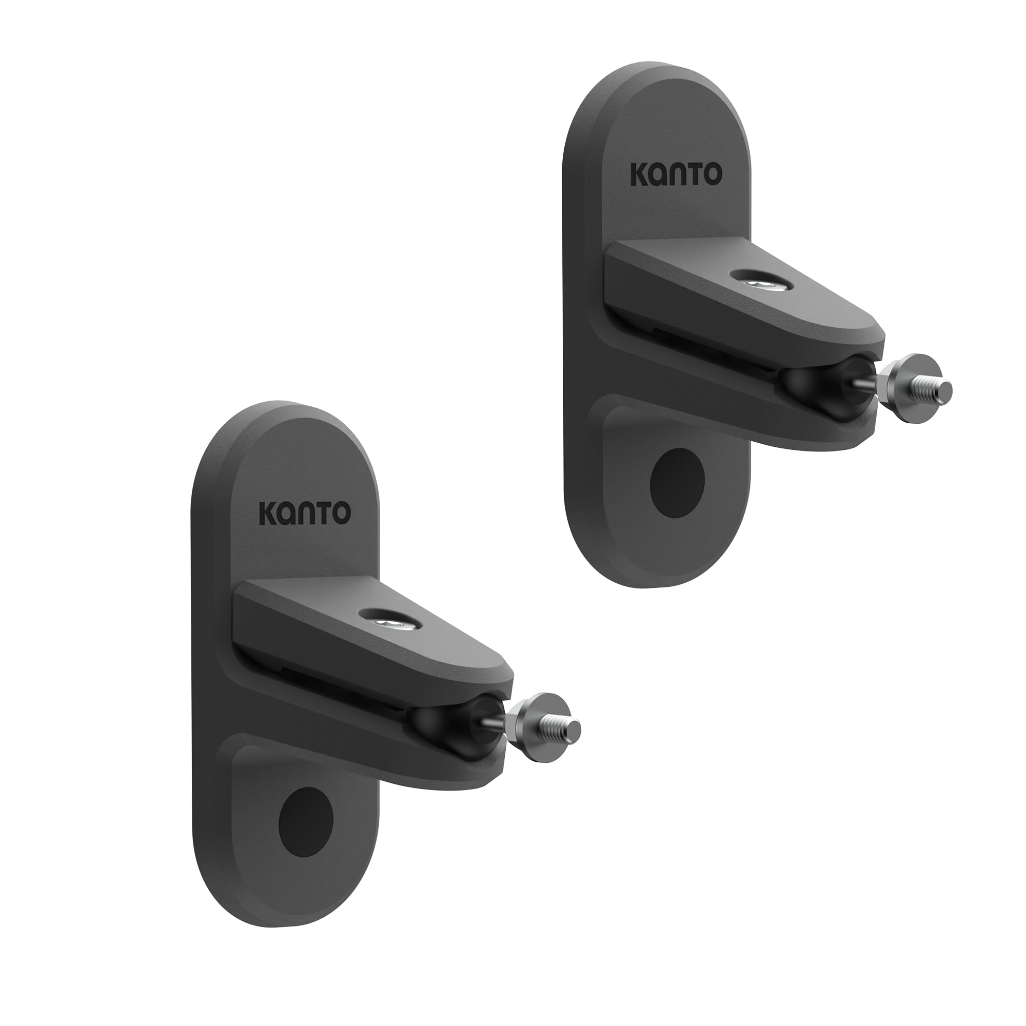 Kanto SPW3 Universal Satellite Speaker Wall Mount Bracket | ¼-20 Thread Attachment | Tilt, Swivel & Rotation | Holds 5.4 kg | Wire & Cable Management | No Visible Hardware | Pair | Black