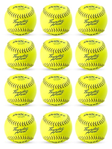Lot De 12 Balles De Softball Dudley USSSA Official Fastpitch + Seau En Cuir – 12"