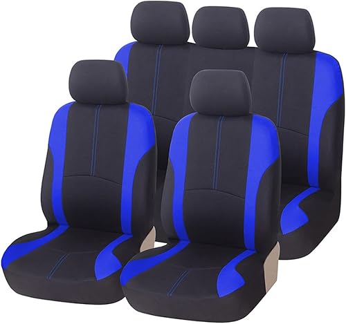 AICEL Juego completo de 9 fundas de asiento de automóvil, protectores de asiento delantero y trasero, fundas de asiento de automóvil lavables en dos