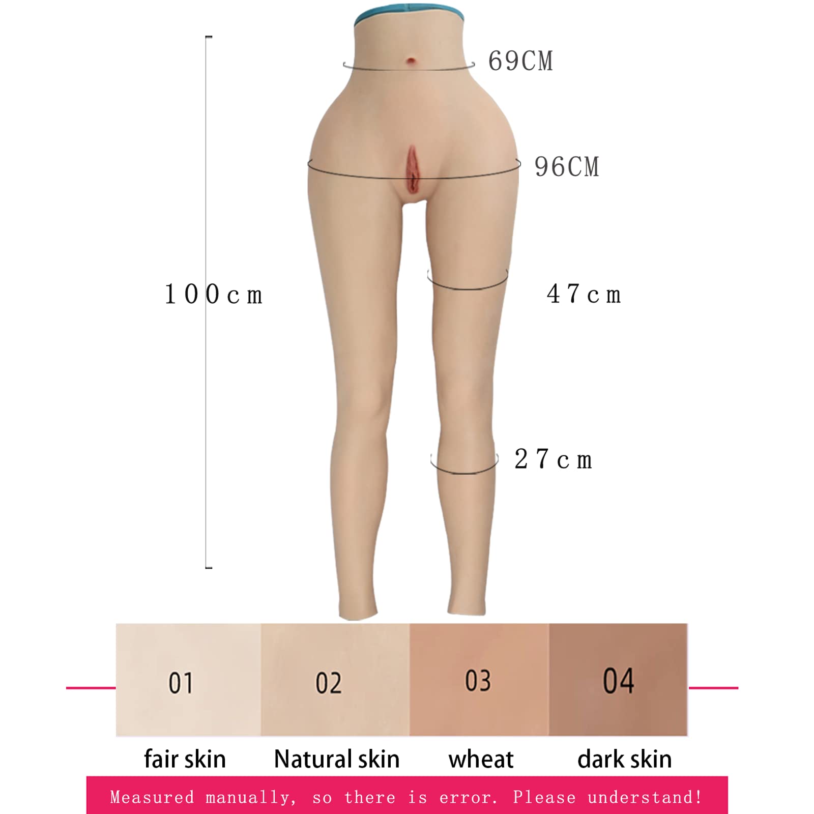 NP YUERUGOU Silicone Vagina Panty Realistico Sezione lunga 100 cm per Trans Donna Transgender Travestito Crossdressing Vagina Realistica