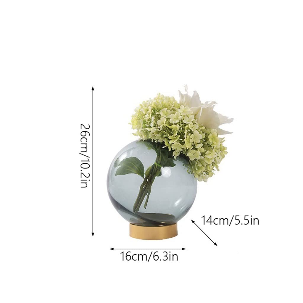 Simulación De Flores Artificiales con Jarrón De Vidrio, Terrario De Flores Y Plantas, Arreglo Floral Hidropónico, Decoración Verde para El Hogar, La Oficina, La Cocina Y,26cm/10.2in