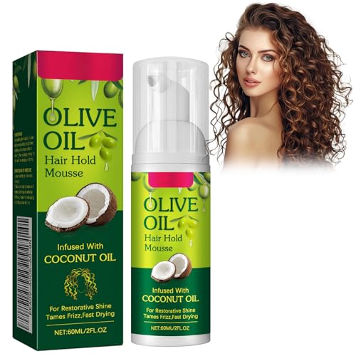 Espuma de peinado, espuma para el cuidado de rizos, espuma para peinar el cabello, hidratante, nutritiva, larga duración, antiencrespamiento, añade volumen, brillo y retención flexible
