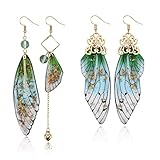 ABONDEVER Cottagecore Butterfly Wing Earrings 1 Pair 14K Gold Foil Fairy Wing Earrings &...