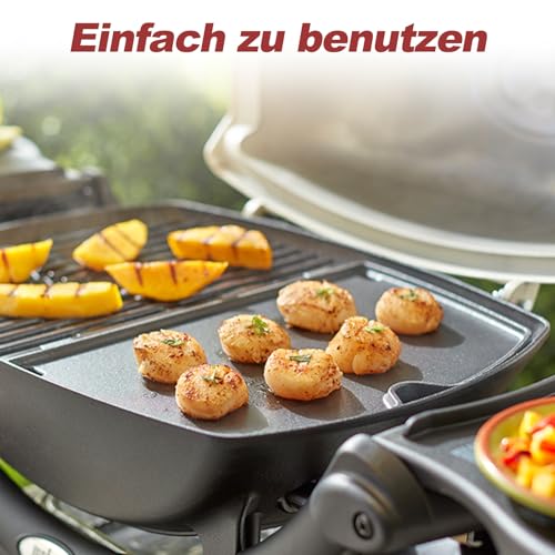 6558 Grillplatte für Weber Q100 q1200 Elektro Q1400 q1000 q1400 gasgrill, 32CM Gusplatte for Weber Q100 Q1000 Serie Q120 Q1200 Grillrost Zubehör Griddle Ersatzteile