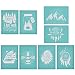 YeulionCraft Self-Adhesive Silk Screen Printing Stencil Mesh Transfers for DIY T-Shirt Pillow Fabric Painting Decoration (8PCS)