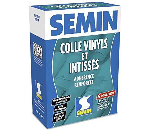 Colle en Poudre pour Papiers Peints Vinyls et Intissés Semin, Boite de 300 g
