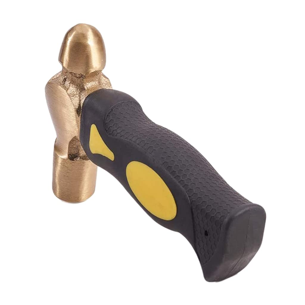 1Lb Brass Hammer Mallet Short Handle Stamping Texturing Disc Hammer Metal Forming Tool For Art