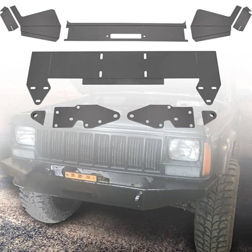 Ecotric Diy Front Bumper Bare Metal Kit Compatible With 1984-2001 Jeep Cherokee Xj Winch Mount Plate #TOP1