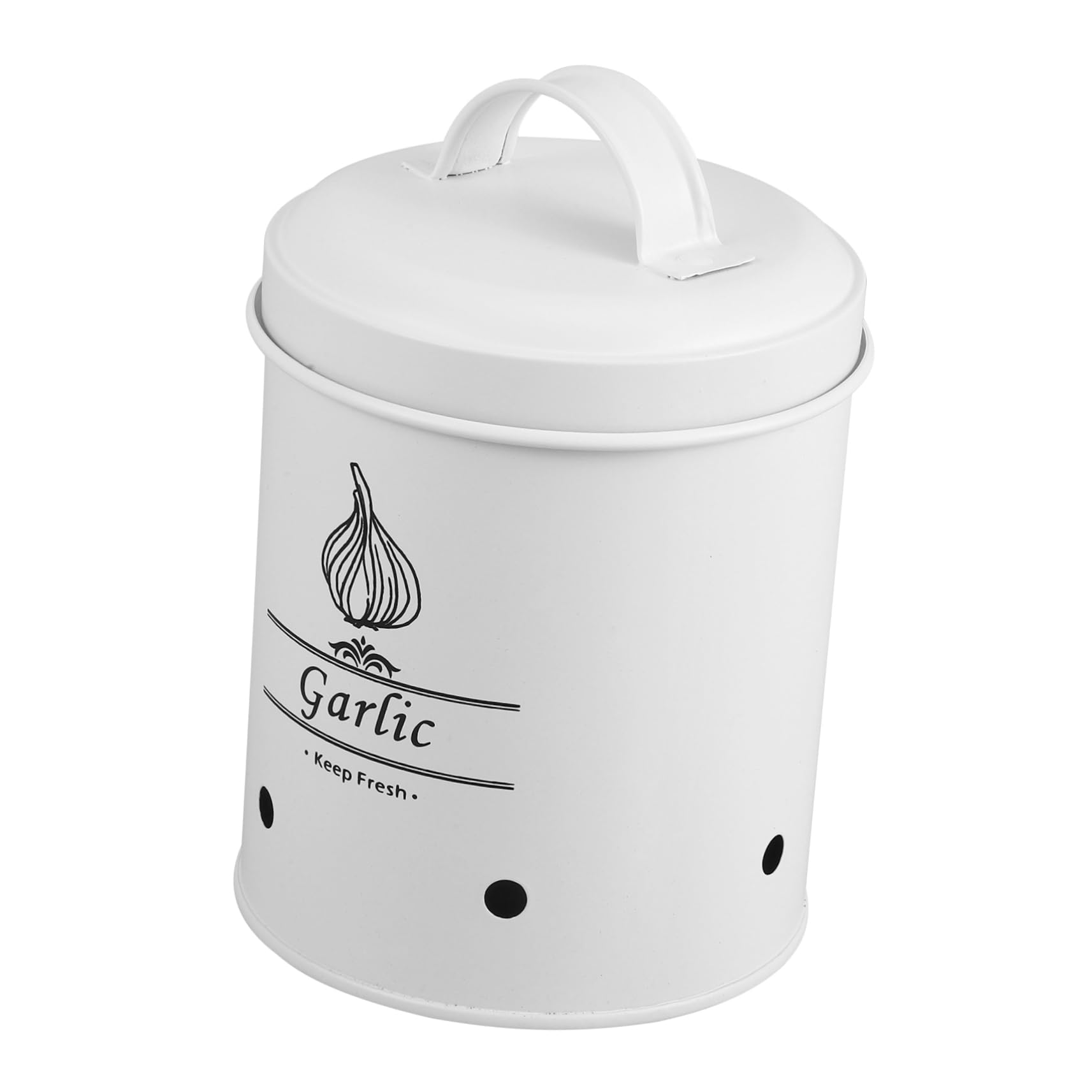 NAMOARLY Decorative Carbon Steel Garlic Storage Bucket Stylish Kitchen Organizer for Potatoes Onions and Garlic Multi Function for Freshness and Home Decor