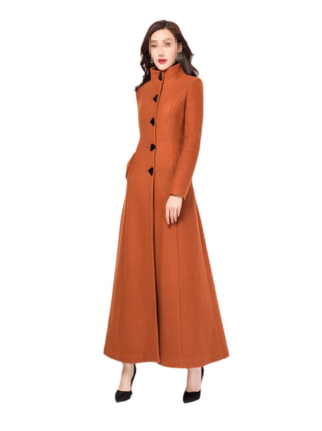 Abrigos de lana de un solo pecho para mujer con cinturón Chaqueta de lana larga para mujer, invierno, grueso, visón, cachemir, B, L