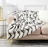 inchgrass Luxury Soft Faux Mink Fur Throw Blanket Fuzzy Plush Elegant Reversible for Sofa Chair Couc