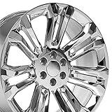 OE Wheels CV43B 24 Inch Rim Fits Silverado 1500 Style 6x139.7 24x10 Chrome - Hollander 5666 (1)
